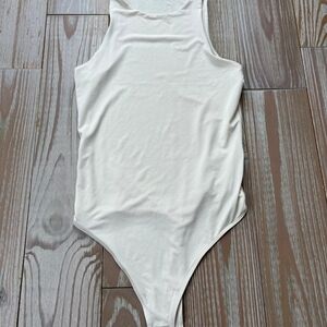 Express White Sleeveless Scoop Neck Bodysuit